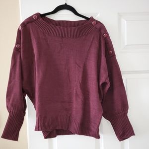 New York and Company burgundy Dolman sweater